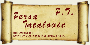 Persa Tatalović vizit kartica